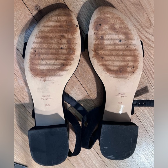 Stuart Weitzman Black Suede Block Heels - Picture 6 of 9